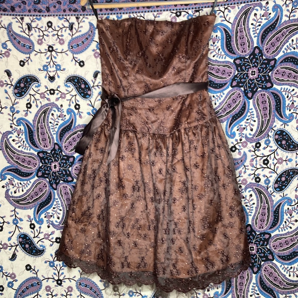 Jessica McClintock VTG sparkle strapless dress